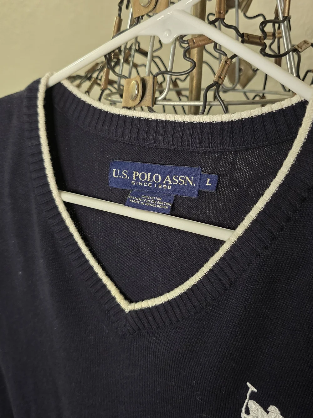 U.S. Polo Assn. Men's Navy V-Neck Sweater Vest